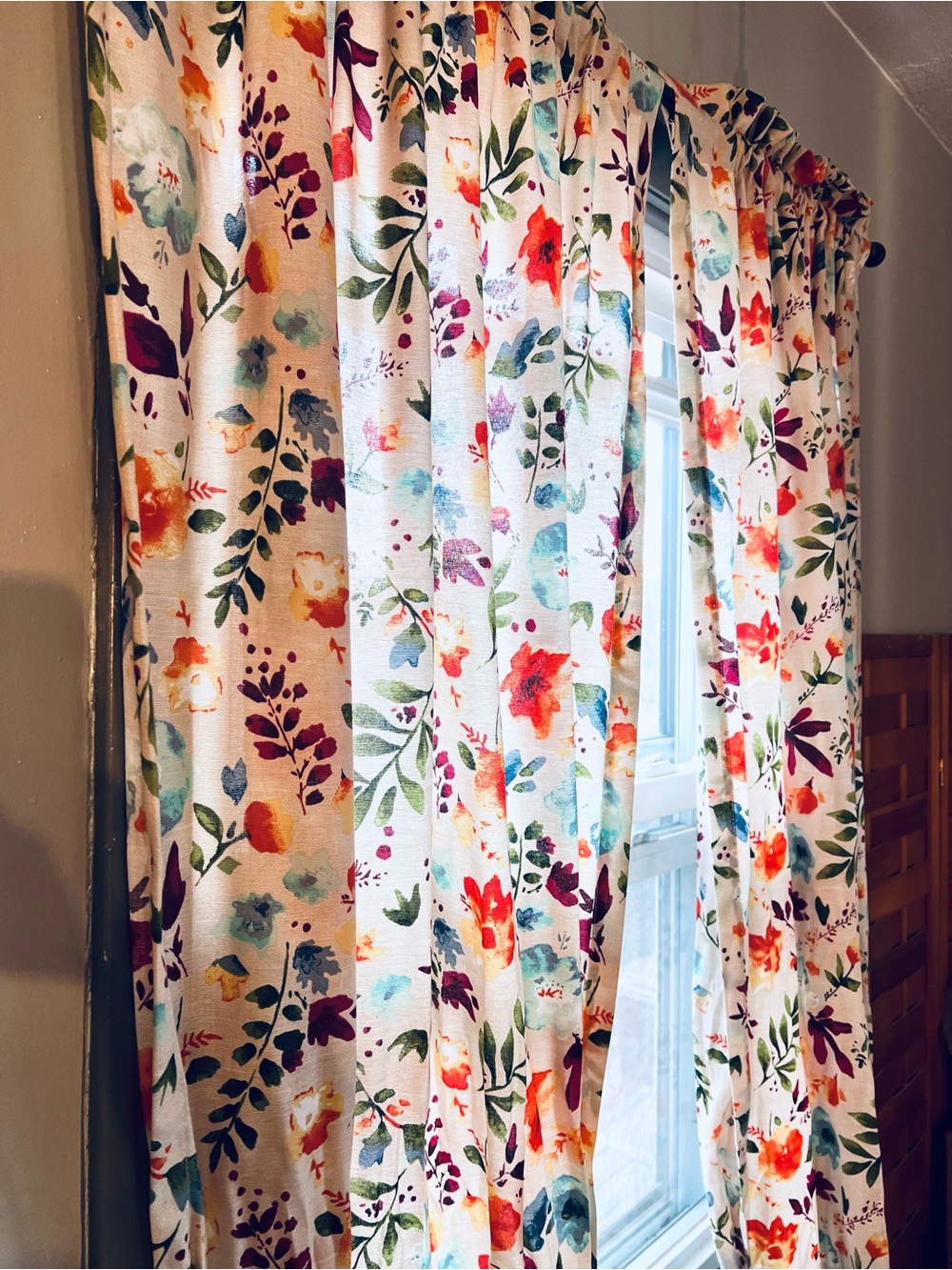The Pioneer Woman Willow Floral Curtain Panels Pair Set of 2 39x62 Farmhouse